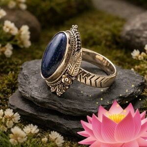 Lapis Sterling Silver  Gemstone Ring Sz 7½